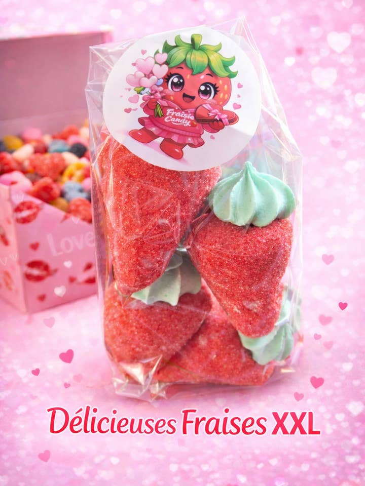 FRAISES guimauve XXL pour la vente par FRAISIE CANDY