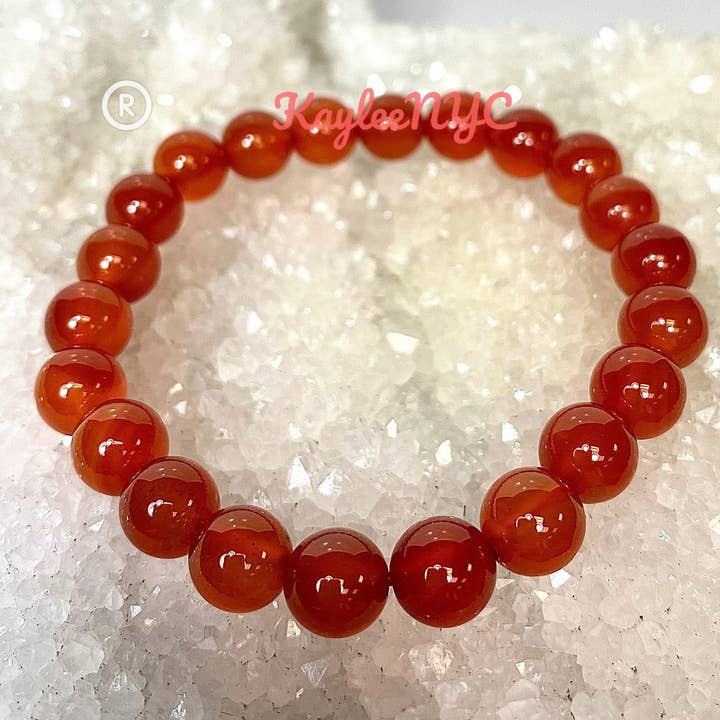 KayleeNYC - Wholesale Beaded Bracelet - Carnelian 8mm 7.5” Crystal Healing Stretch Bracelet6