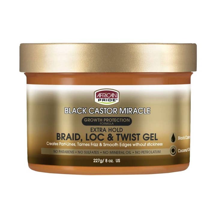 African Pride African Pride Black Castor Miracle Gel Torsadant pour Tresses et Locks 8 Oz pour la vente par Cobeauty Supply