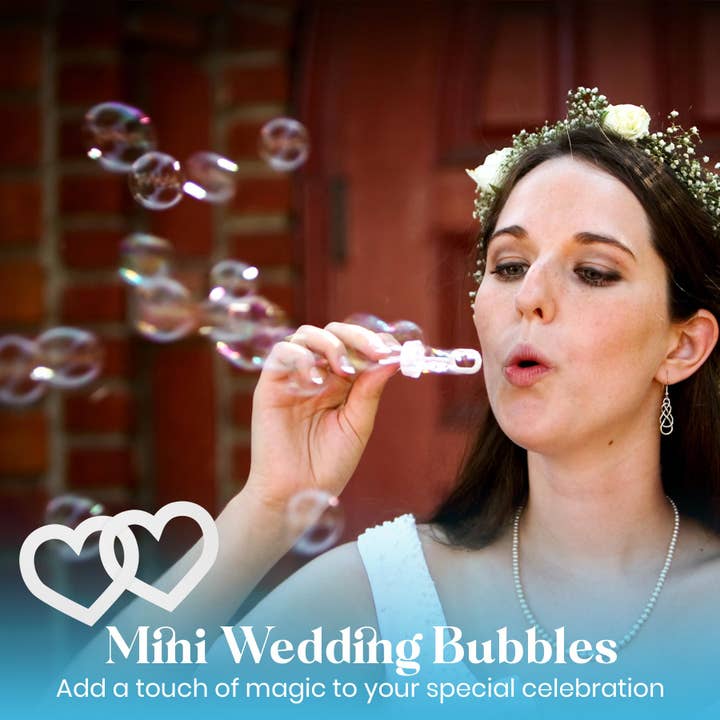 bedwina - Wholesale Bubble Wand - Kids - Bulk Wedding Bubbles with Wands - (96 Count)