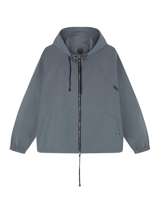 LUXE PACKABLE HOOD JACKET - GREY/BLUE for wholesale by Saul Nash