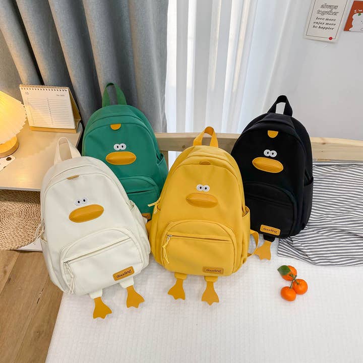 Cute Duck Cartoon Canvas Backpack for Kids for wholesale by The Find Peaks