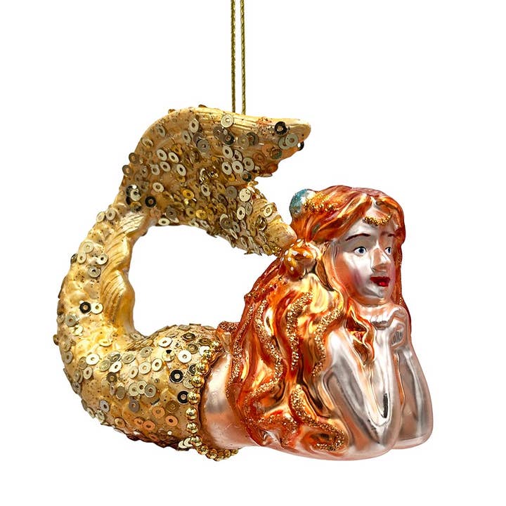OrnamentallyYou - Wholesale Ornament - Mesmerizing Mermaid Glass Ornament, Beachy Sea Goddess