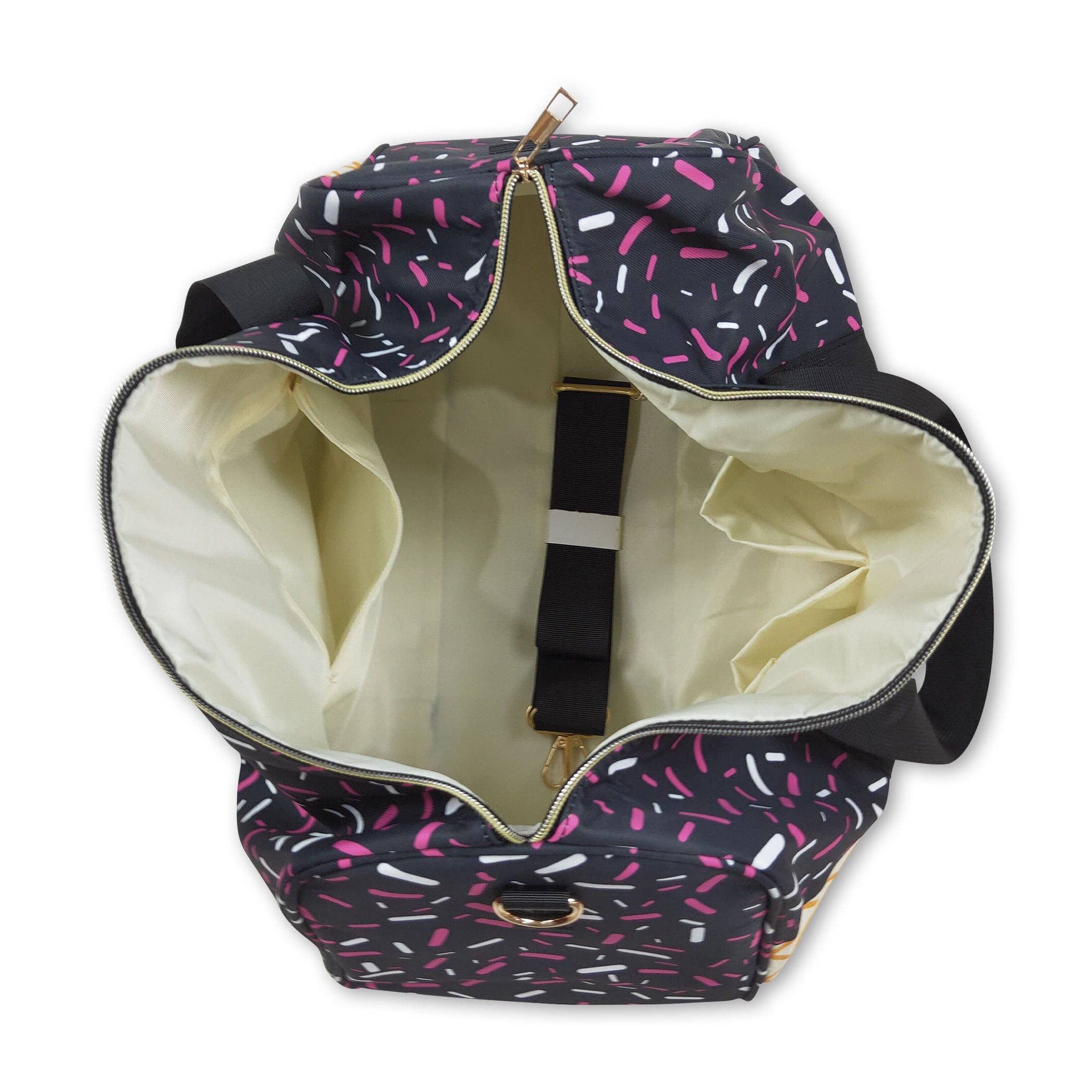 Yawoo Garments - Wholesale Weekender Bag - Women's - Black ice cream sprinkle team duffel bag1