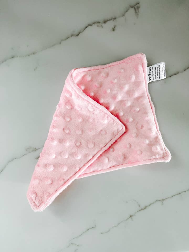 Pink Minky Security Baby Lovey, Manta Bebé, Presente Bebé por atacado de Gingerly Sewn