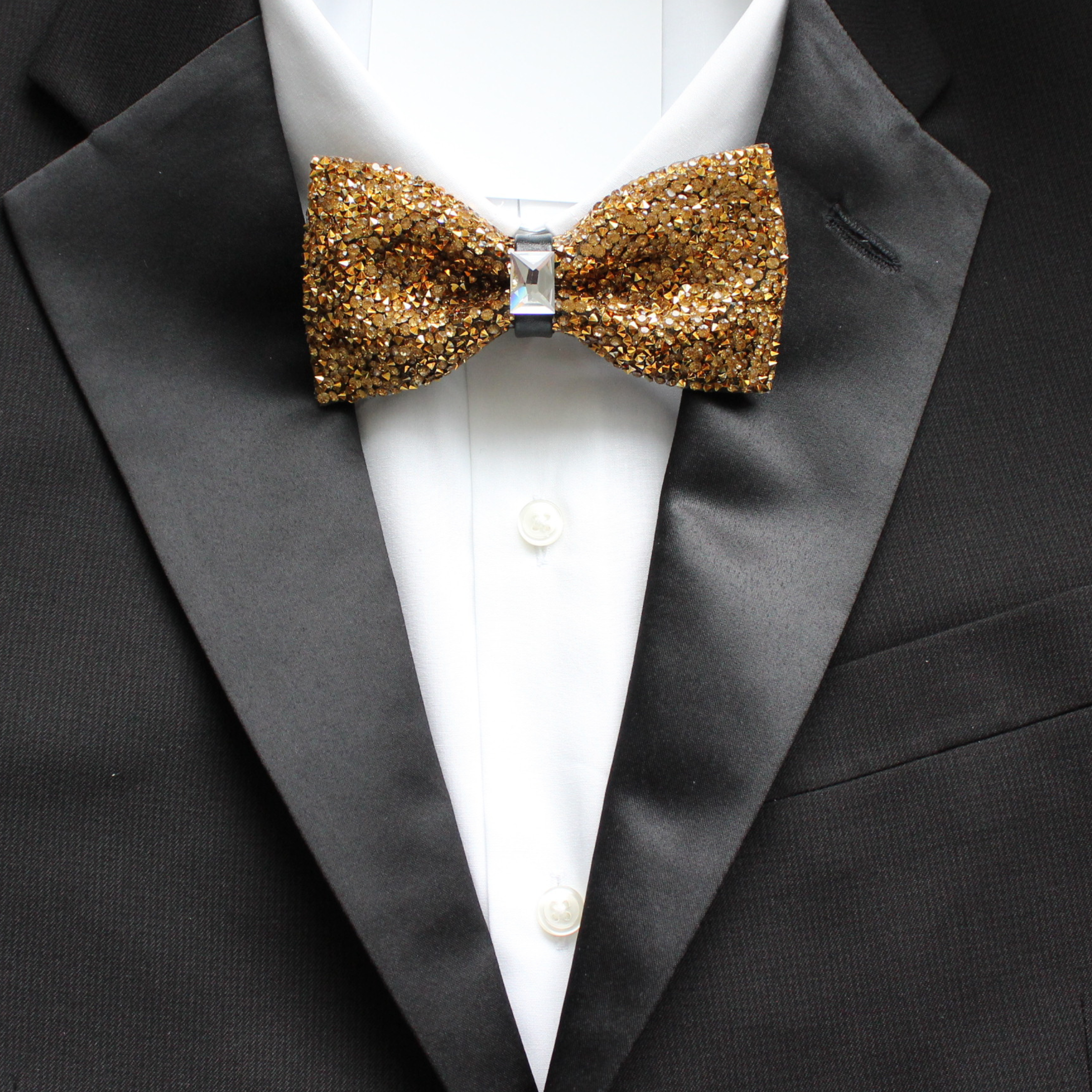 Tie Mood - Wholesale Bow Tie - Men's - Gold Rhinestone Crystal Bow Tie1
