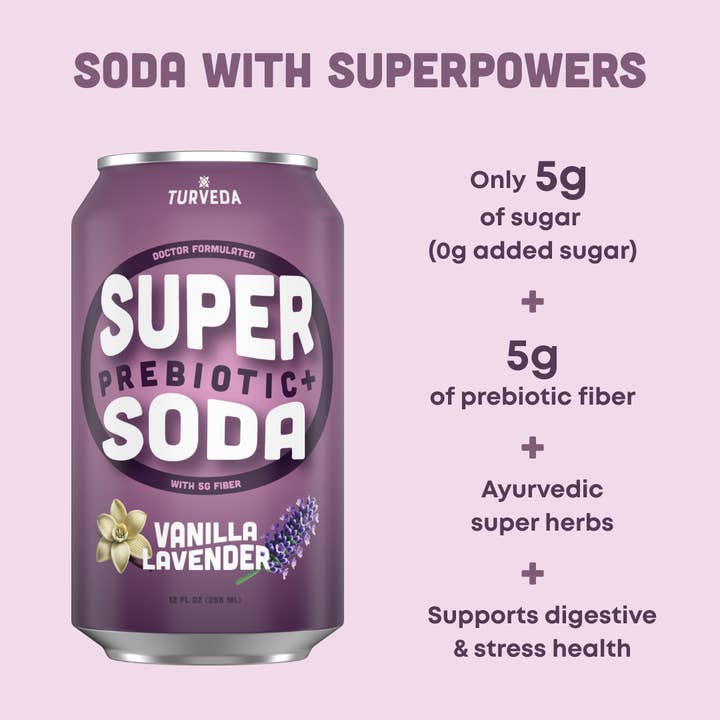 Turveda Prebiotic SUPER SODA - Lavanda Baunilha por atacado de TURVEDA