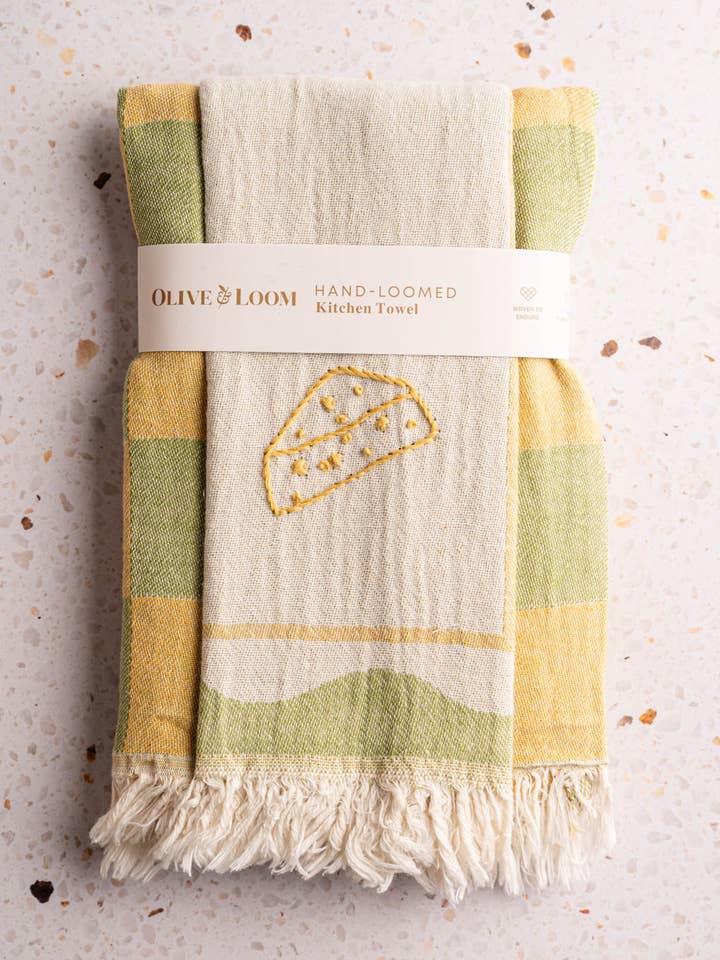 Cheese - Hand Stitched Kitchen Towel for wholesale by Olive & Loom