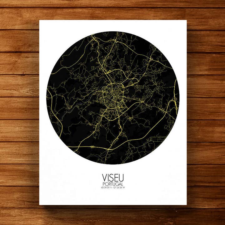 Poster of Viseu | Portugal pour la vente par mapospheres