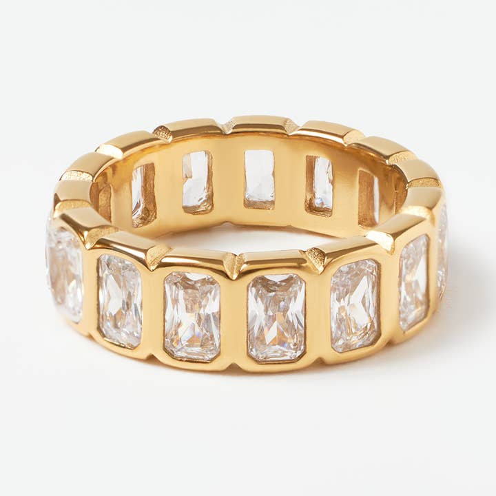 Anel Quadrado Saphira por atacado de GLAM & GLORY Jewels made with love