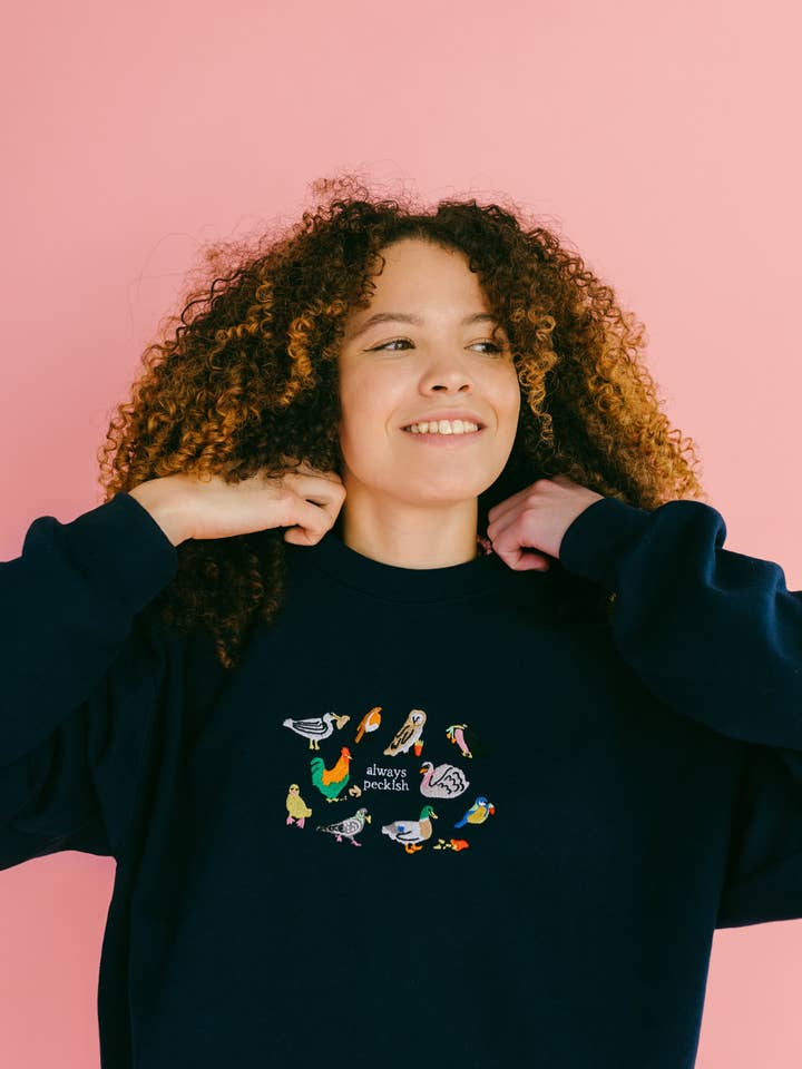 Limpet Store - Wholesale Sweatshirt - Women's - Always Peckish Embroidered Sweatshirt