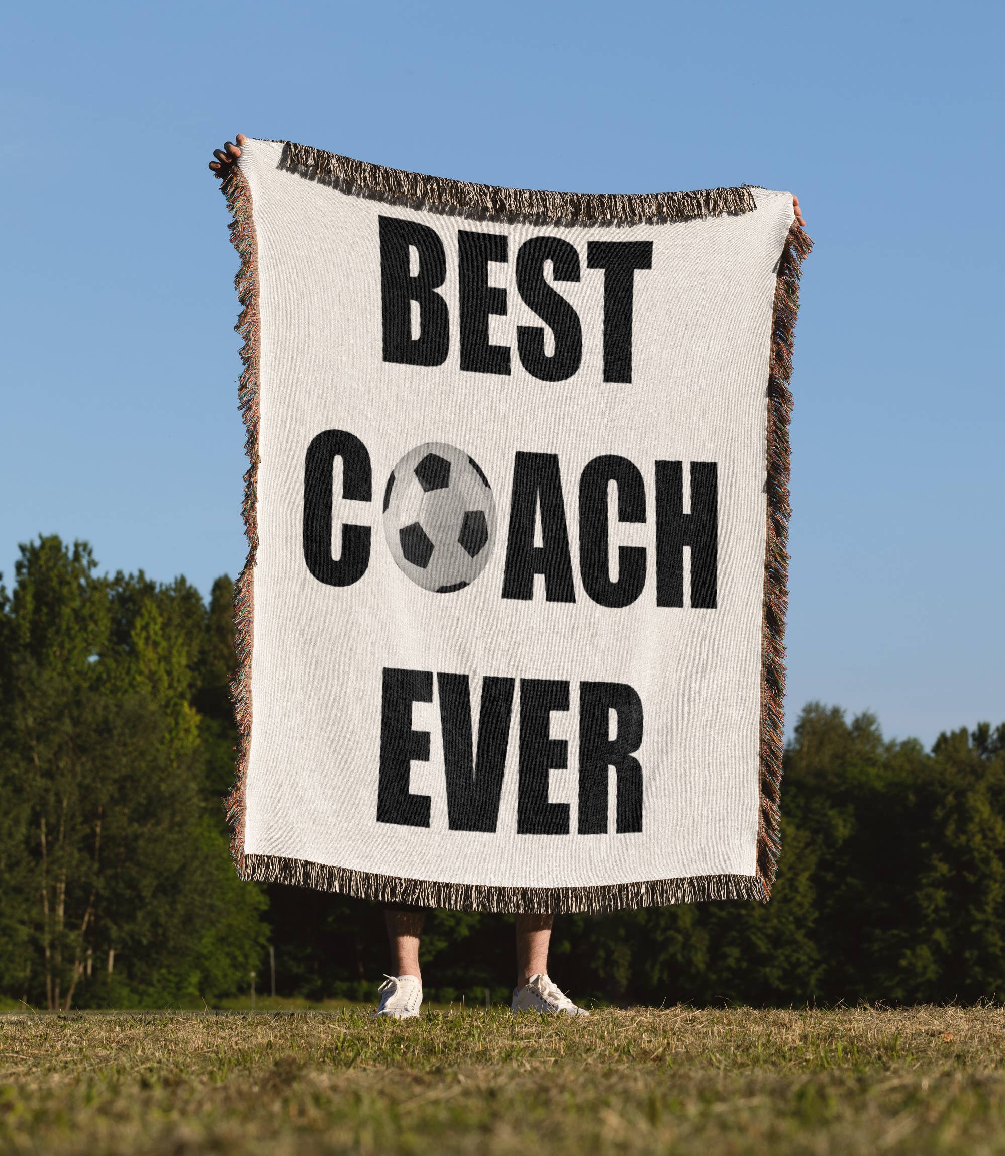 3dRose – wholesale Prydnadsfilt – 3dRose, Bästa fotbollstränaren någonsin, filt1