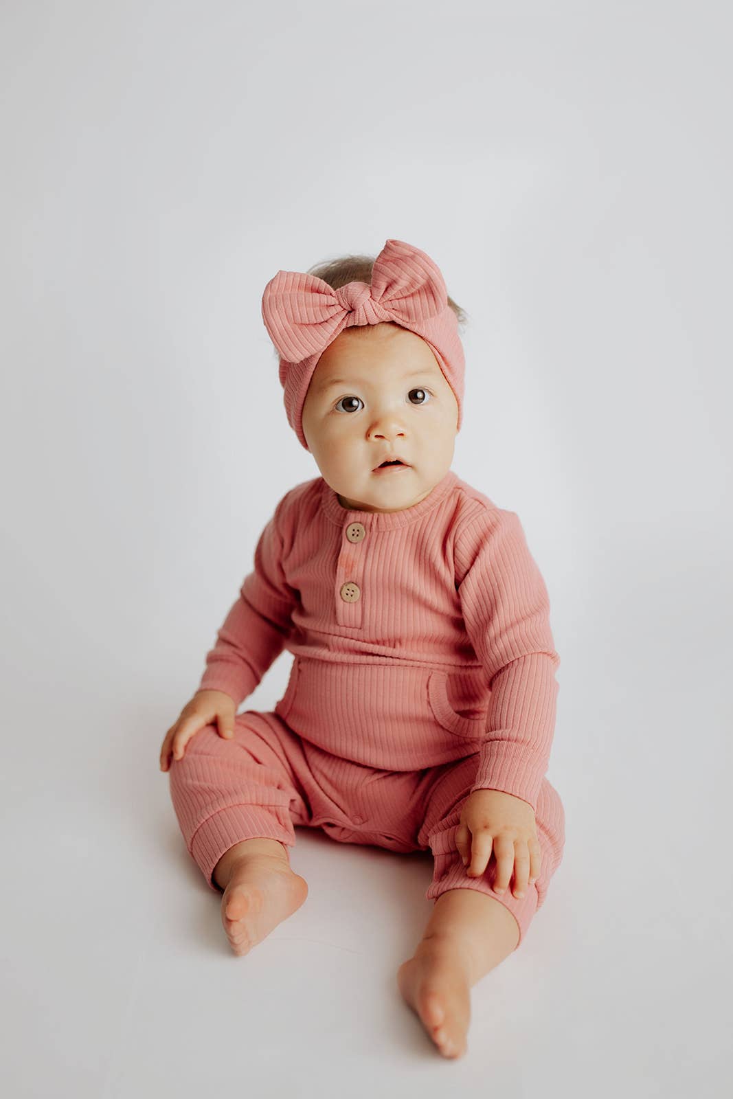Three Little Tots - Wholesale Jumpsuit - Baby - Baby Ribbed Playsuit with Pockets and Bow27