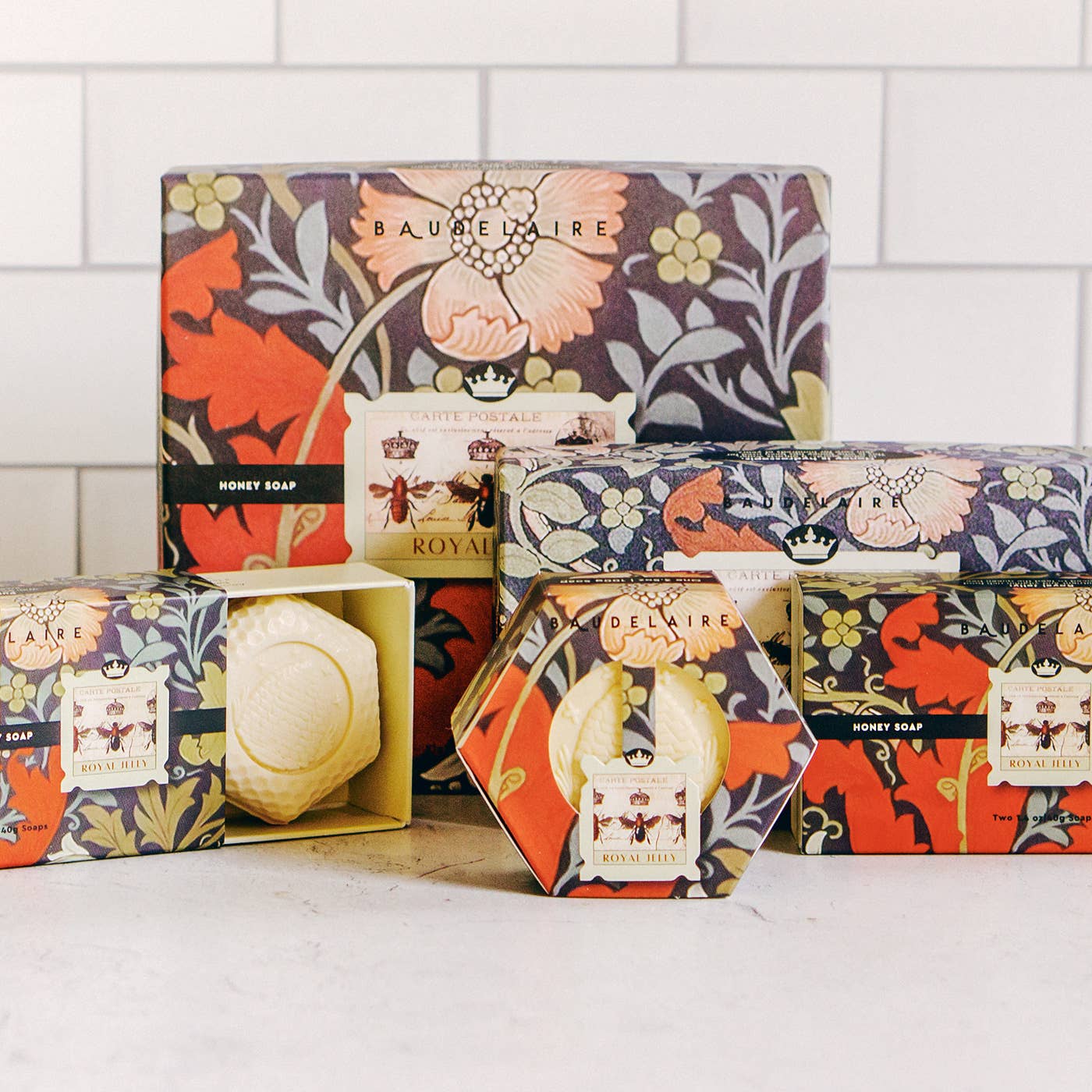 Baudelaire – wholesale Bar Soap – Royal Jelly Honey Soap 3.5oz - 2 Bar Gift Box3