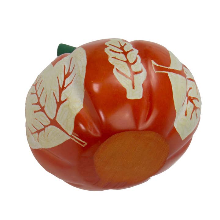 Global Crafts - Wholesale Decorative tabletop object - Soapstone Orange Pumpkin Decor3
