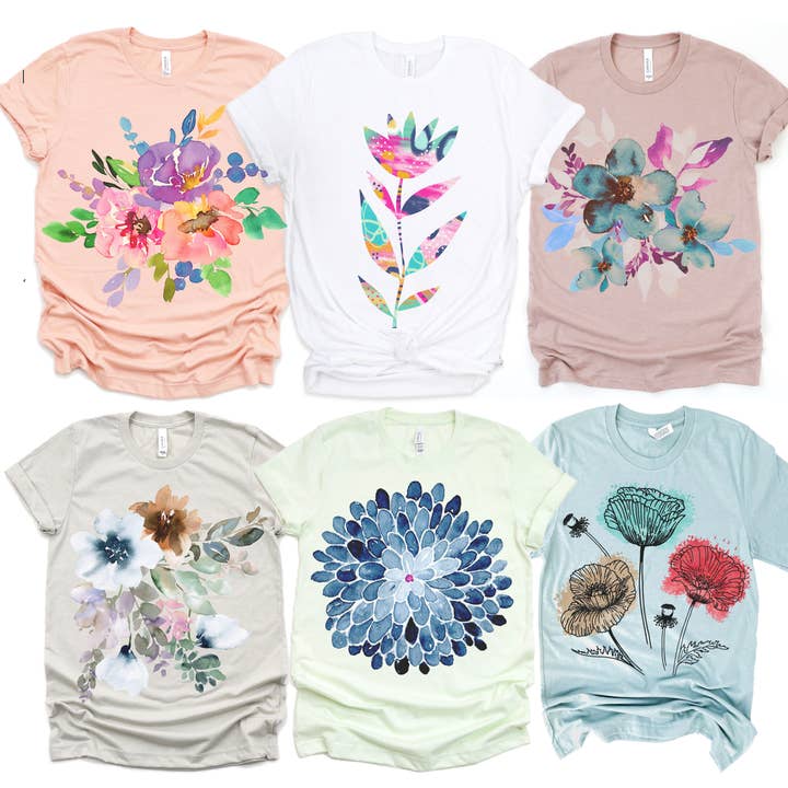 Sommarblomstermarknad Florist Trädgård Blommig Grafisk T-shirt för wholesale av Par.tees by Party On!