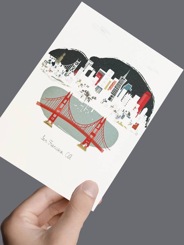 San Francisco Postcard 5x7 for wholesale by Albie Designs