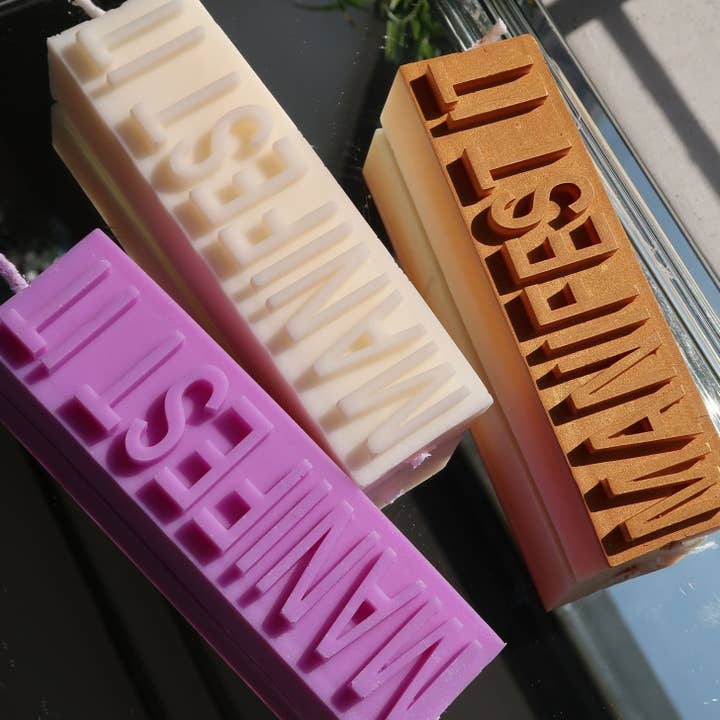 bougie d'intention pour la spiritualité et la détente pour la vente par Manifest It With Aries Babe