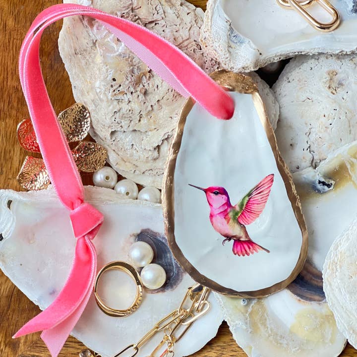 Ornamento de Ostra Beija-flor Cor-de-rosa por atacado de Coast & Canyon Shop