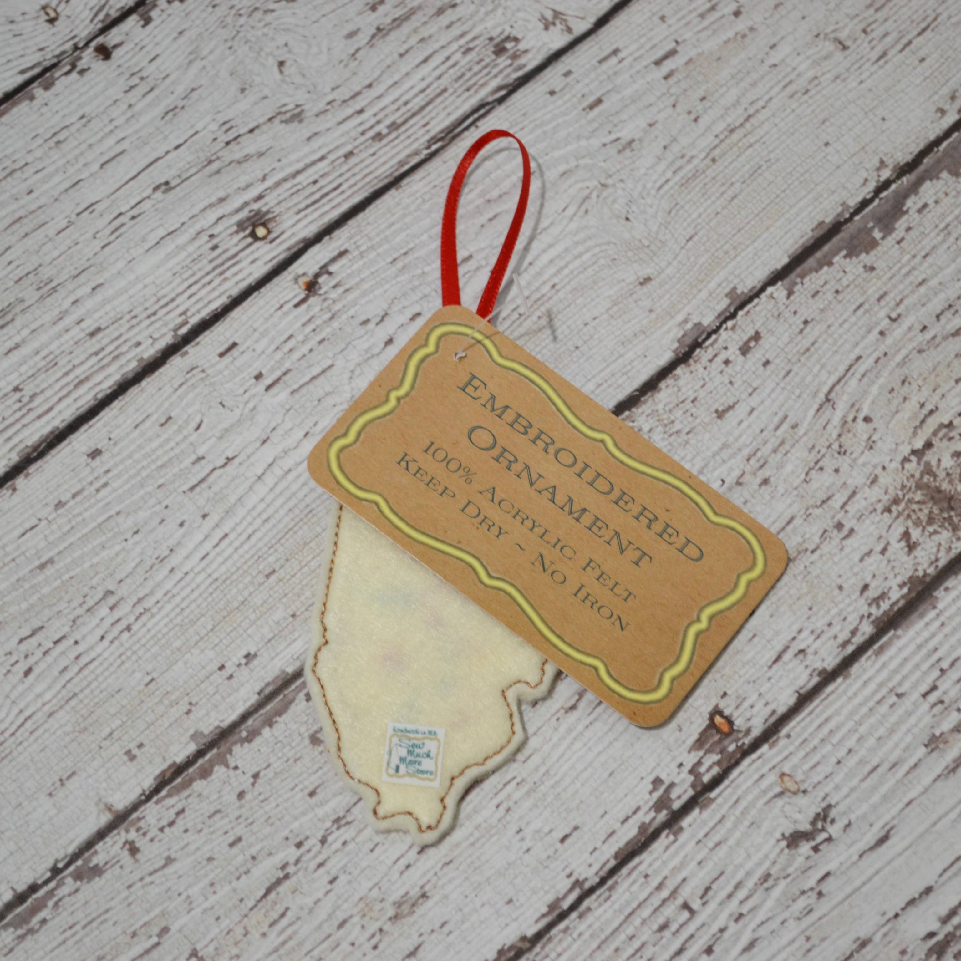 SewMuchMoreStore - Vente Objets de décoration - State Sugar Cookie Brodé Feutre Ornement - Vacances20
