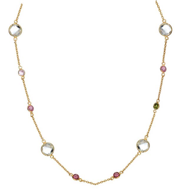 Sofia Green Amethyst & Tourmaline Necklace for wholesale by POMEGRANATE
