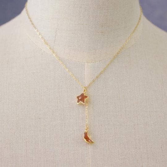 a.v. max - Wholesale Pendant/Charm Necklace - Mini Over The Moon Stone Necklace|Labradorite|Turq|Sunstone9