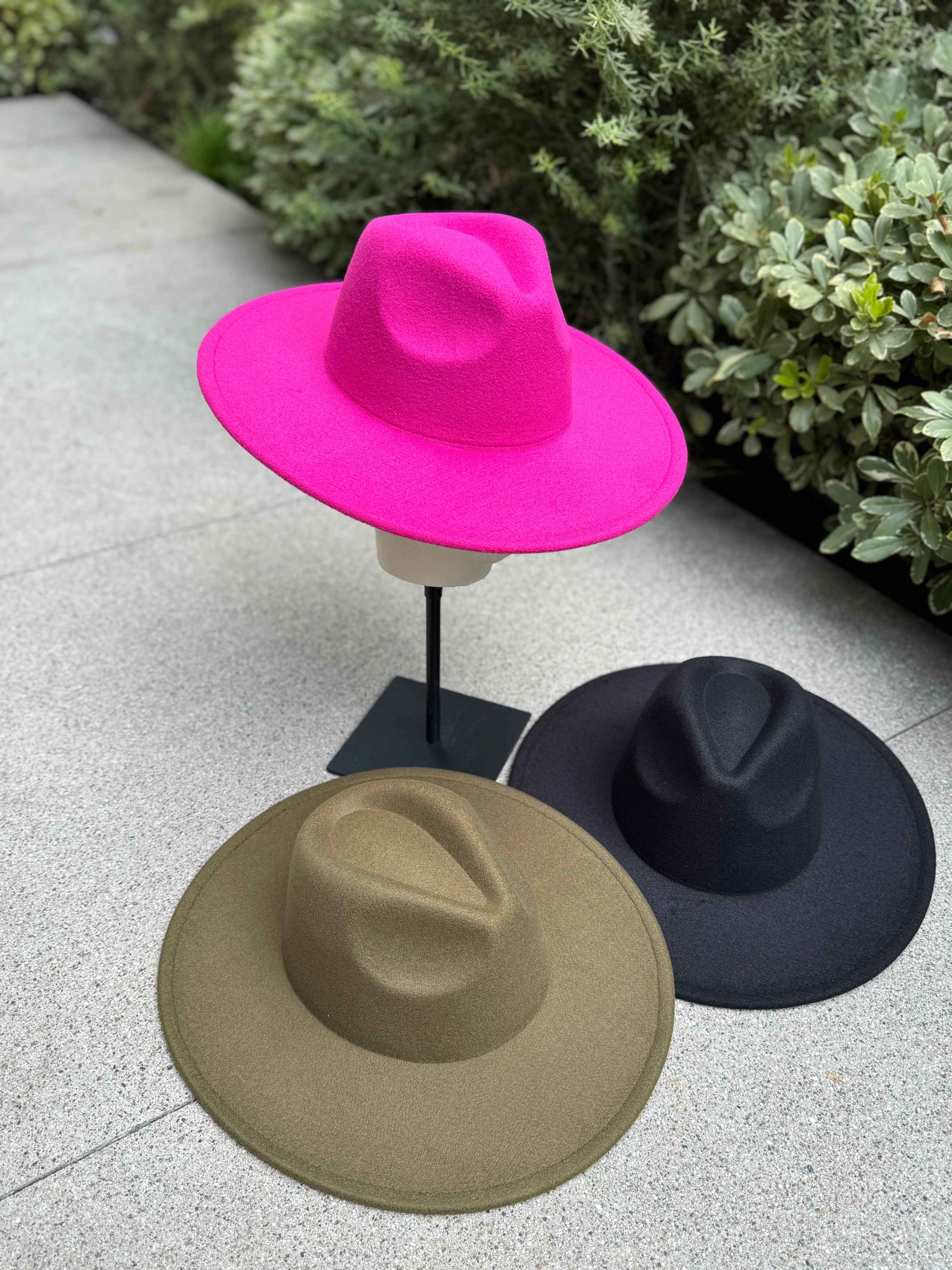 Love and Thyme – wholesale Fedora – Women’s – Best Seller! Vegan Felt wide Brim Panama hat in faux felt4