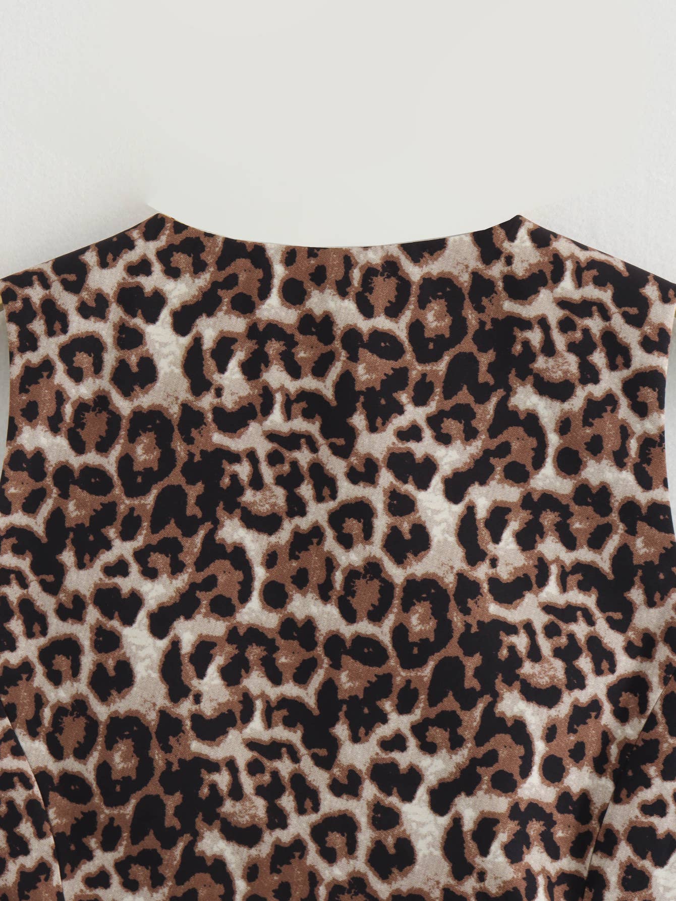 Brown Stylish V-Neck Buttoned Leopard Print Vest Top for wholesale on Faire6