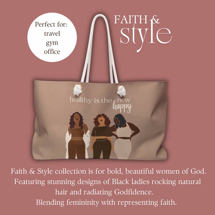 Black Girl Weekend Bag, Yoga Pilates, Overnight Travel Bag for wholesale by Urban Chic Living