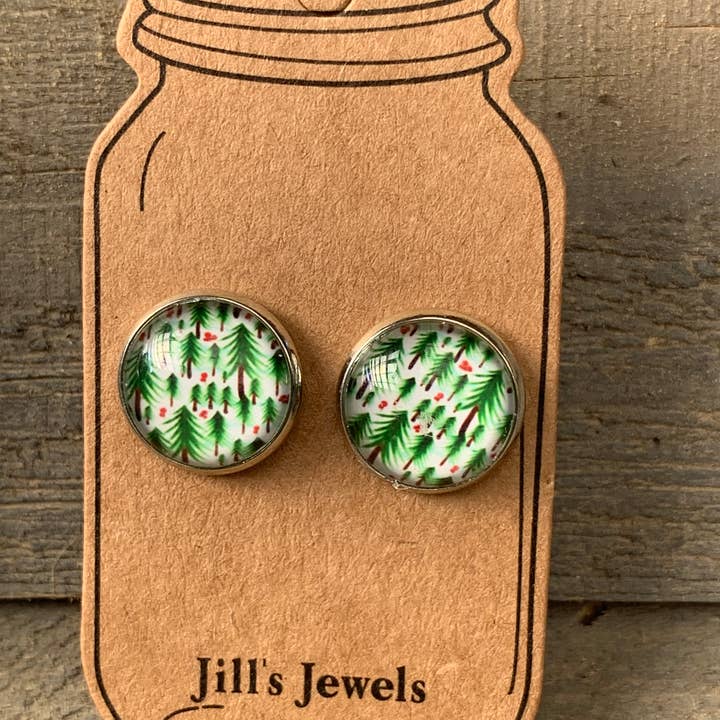 Christmas Tree Stud Earrings for wholesale by Jill's Jewels