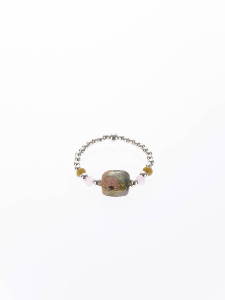 Bague en argent Unakite pour la vente par samsara collection