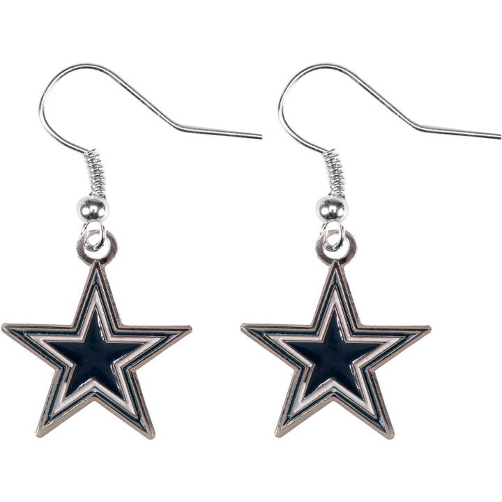 Boucles d'oreilles pendantes avec logo NFL Dallas Cowboys pour la vente par Aminco USA