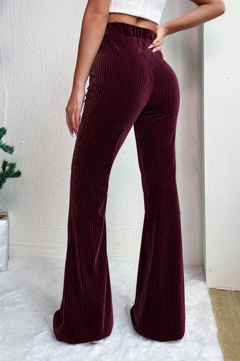 NINEXIS - Wholesale Pants - Women's - CWBLP1369_SOLID COLOR HIGH WAIST CORDUROY FLARED PANTS7
