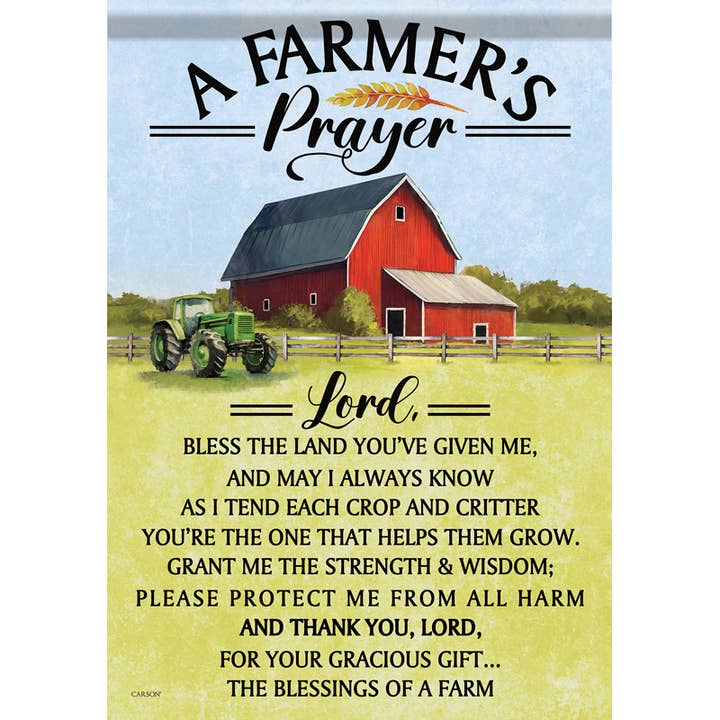 "Farmer's Prayer" Dura Soft™ Garden Flag for wholesale by FlagTrends by Carson