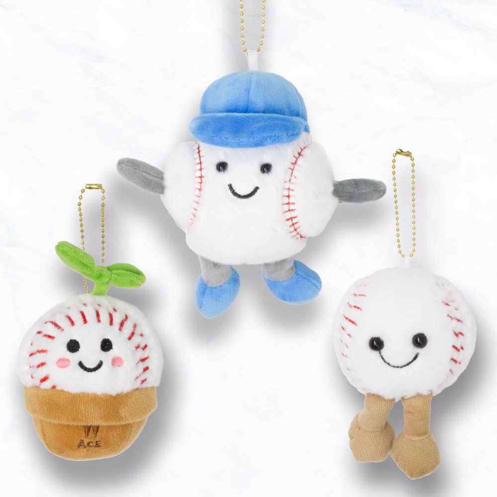 Suzie Q USA – wholesale Keychain – Women's – Smiley Baseball Buddy Plushie Keychain2