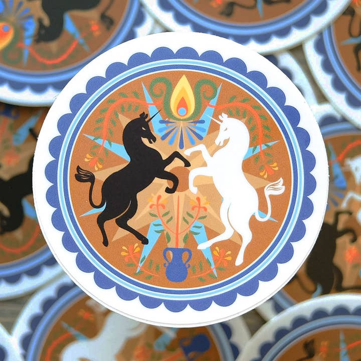 Unicorn Hex Sign PA Nederlandse vinylsticker voor wholesale door Thistle Finch Designs