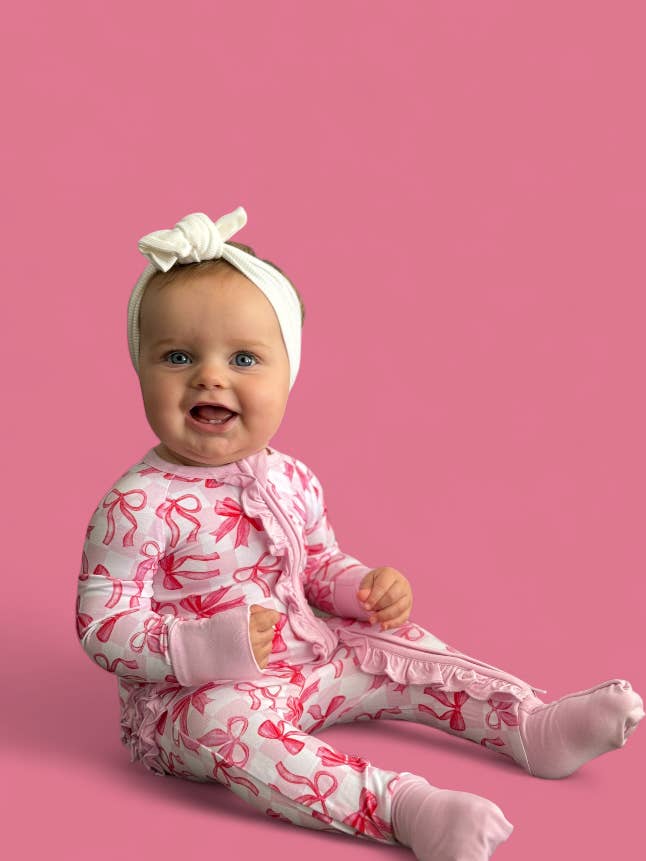 Dream Big Little Co. - Wholesale Jumpsuit - Baby - BOW CHECKERED CHARM DREAM RUFFLE ROMPER9