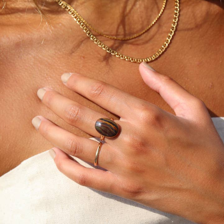 Woodland Gemstone Ring in 14k Gold Fill or Sterling Silver for wholesale by Token Jewelry