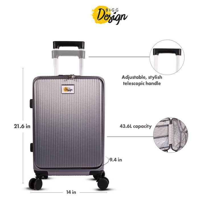 Biggbrands - Wholesale Luggage - Biggdesign Moods Up Luggage with Cup Holder and USB Port1