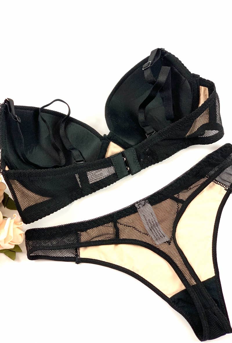 Belle Com'Elle – wholesale Lingerie Set – women's – Bra & String Bonnet Set B/ AZ170031