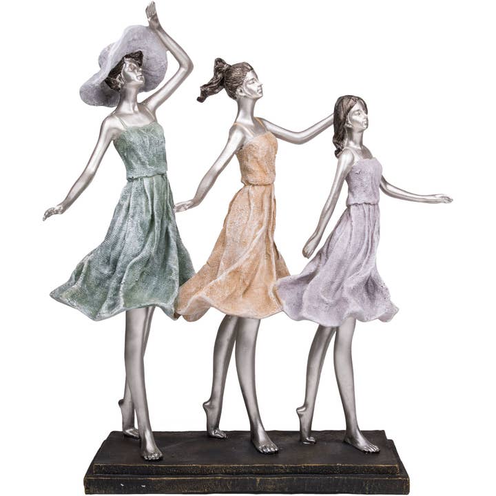 Estatueta Três Raparigas sobre a Cidade - 43cm por atacado de Viceni