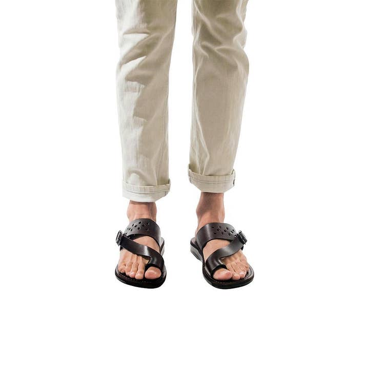 Ezra - Leather Cut Out Sandal | Brown for wholesale on Faire