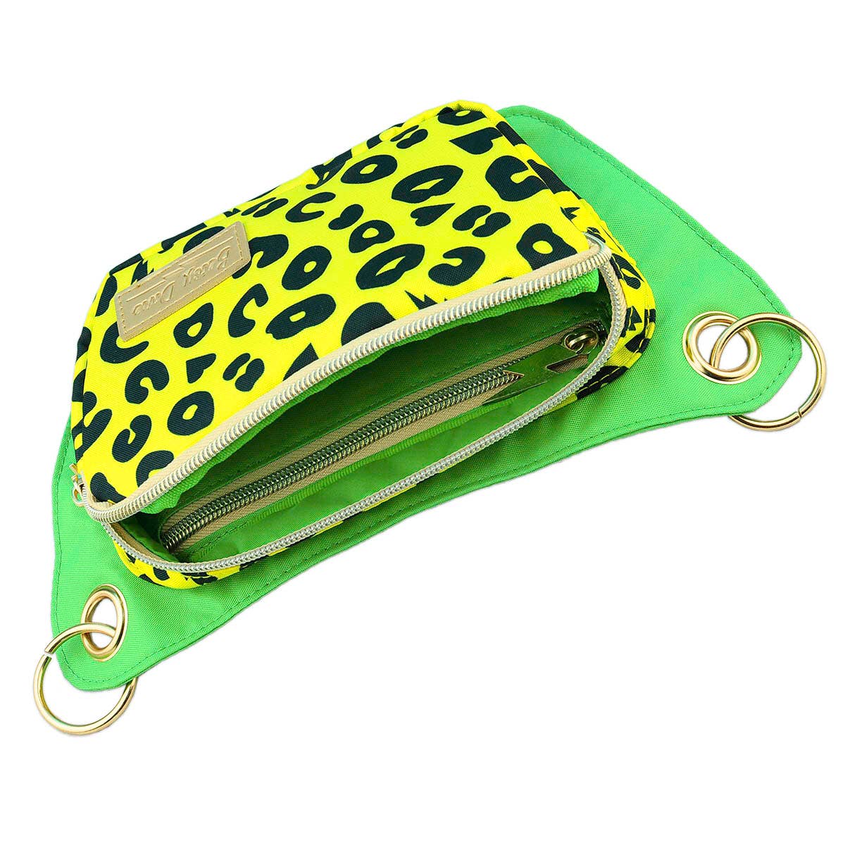 Betsy Dare - Wholesale Belt Bag - Women's - Yellow Electric Leopard Lisa Convertible Crossbody Belt Bag4