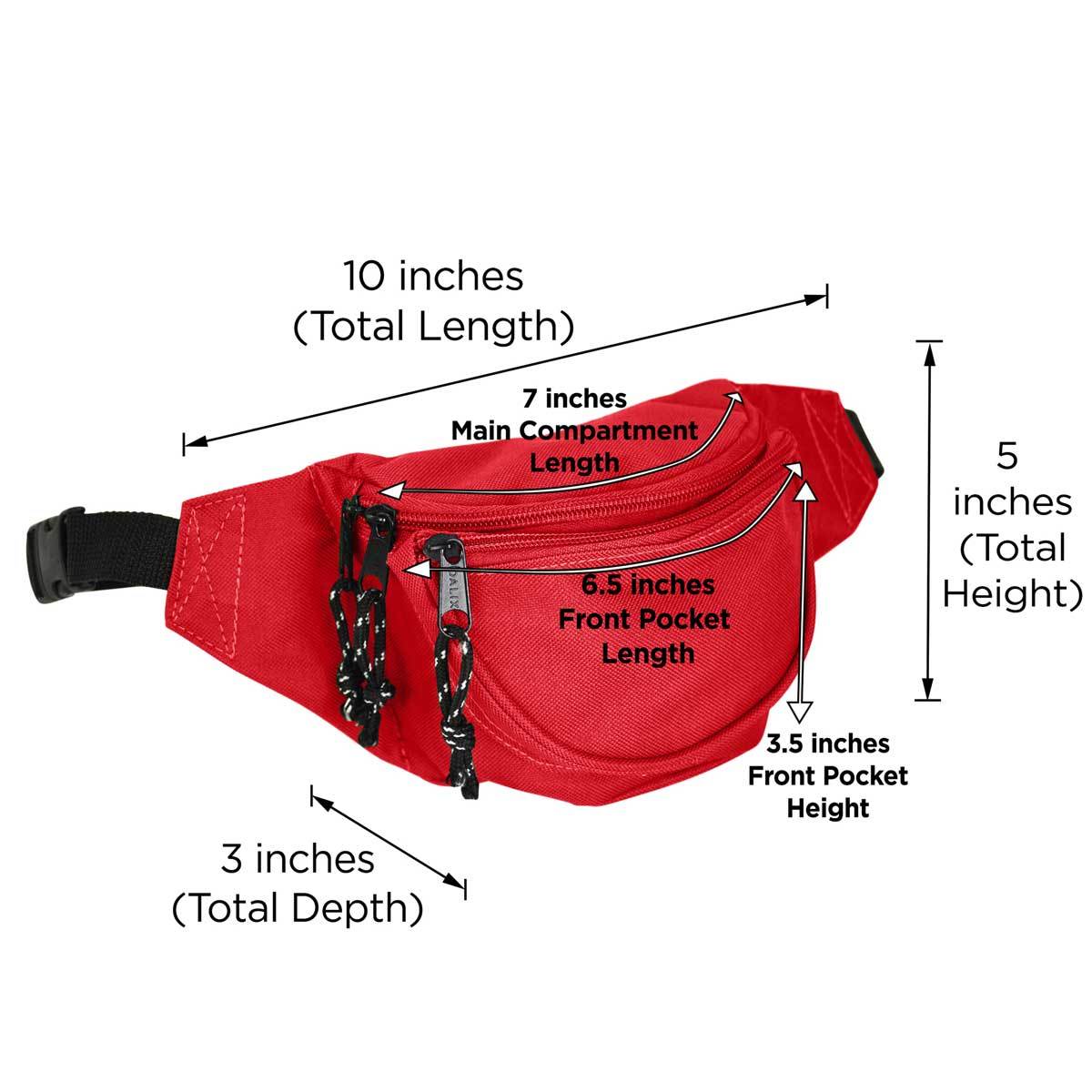 Dalix - Wholesale Belt Bag - Unisex - Dalix Round Fanny Pack w/ 3 Pockets56