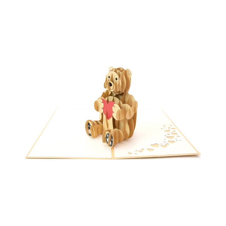Teddy Bear With Love Heart-
3D Pop Up Abra Card for wholesale by Abra Cards