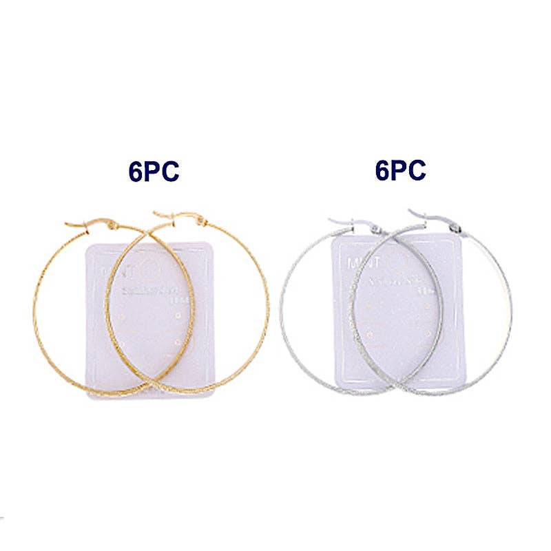 Atlas Fashion - Wholesale Hoop Earrings - 50MM Stainless Steel Design Hoops1