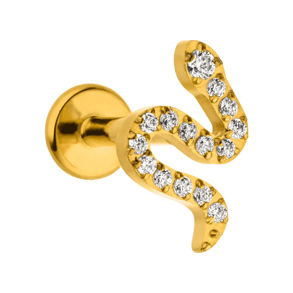 Schmuckgroßhandel – Brinco único por atacado – Piercing Cobra Brilhante | Titânio0