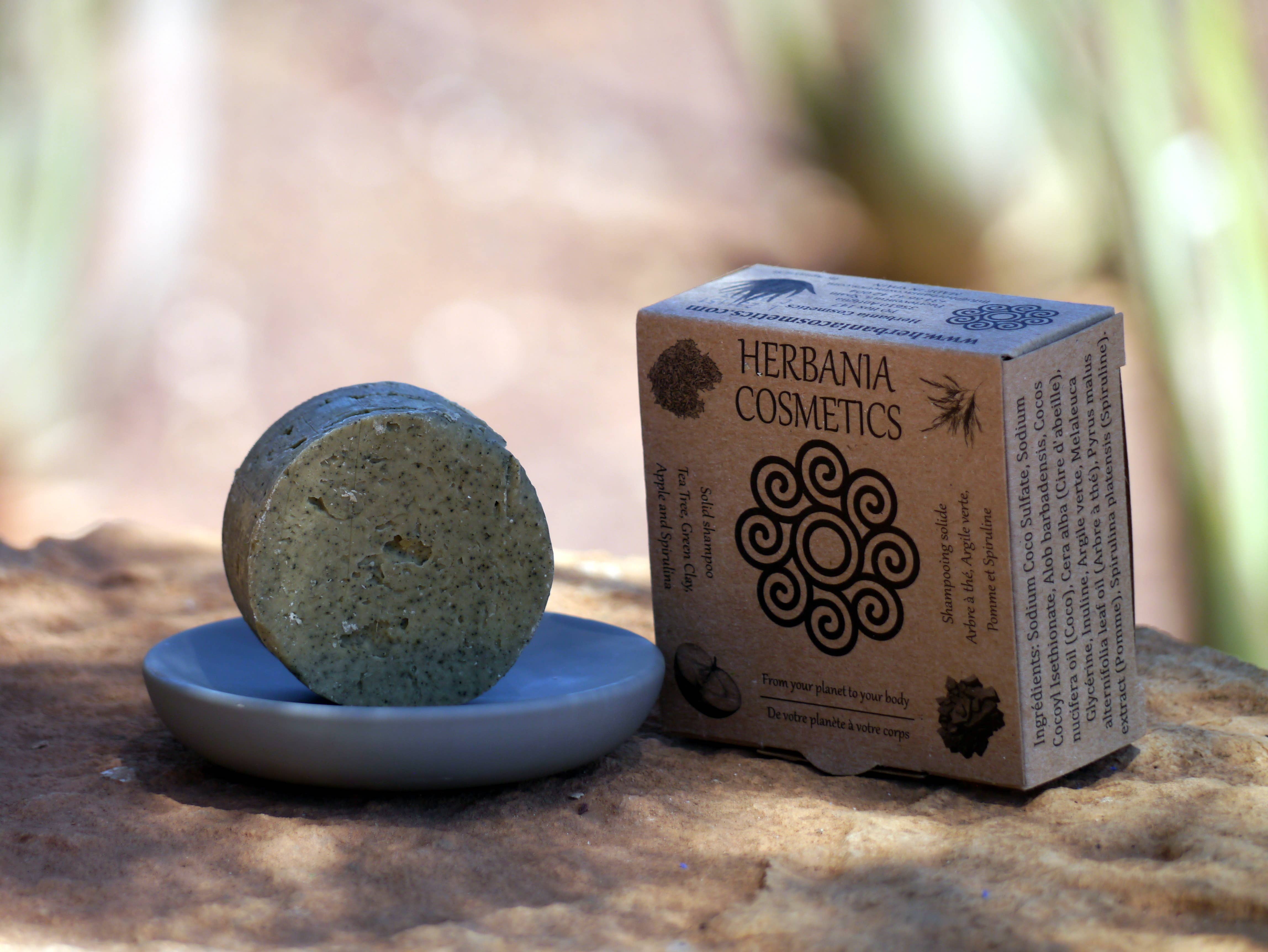 Herbania Cosmetics – Großhandel Shampoo-Puck/festes Shampoo – Champú Sólido con Aloe Vera. 80 g. Arbol de Té1