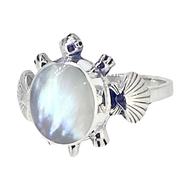 (789CMOP) Mother Of Pearl Sterling Silver Ring for wholesale by Vera Wolf