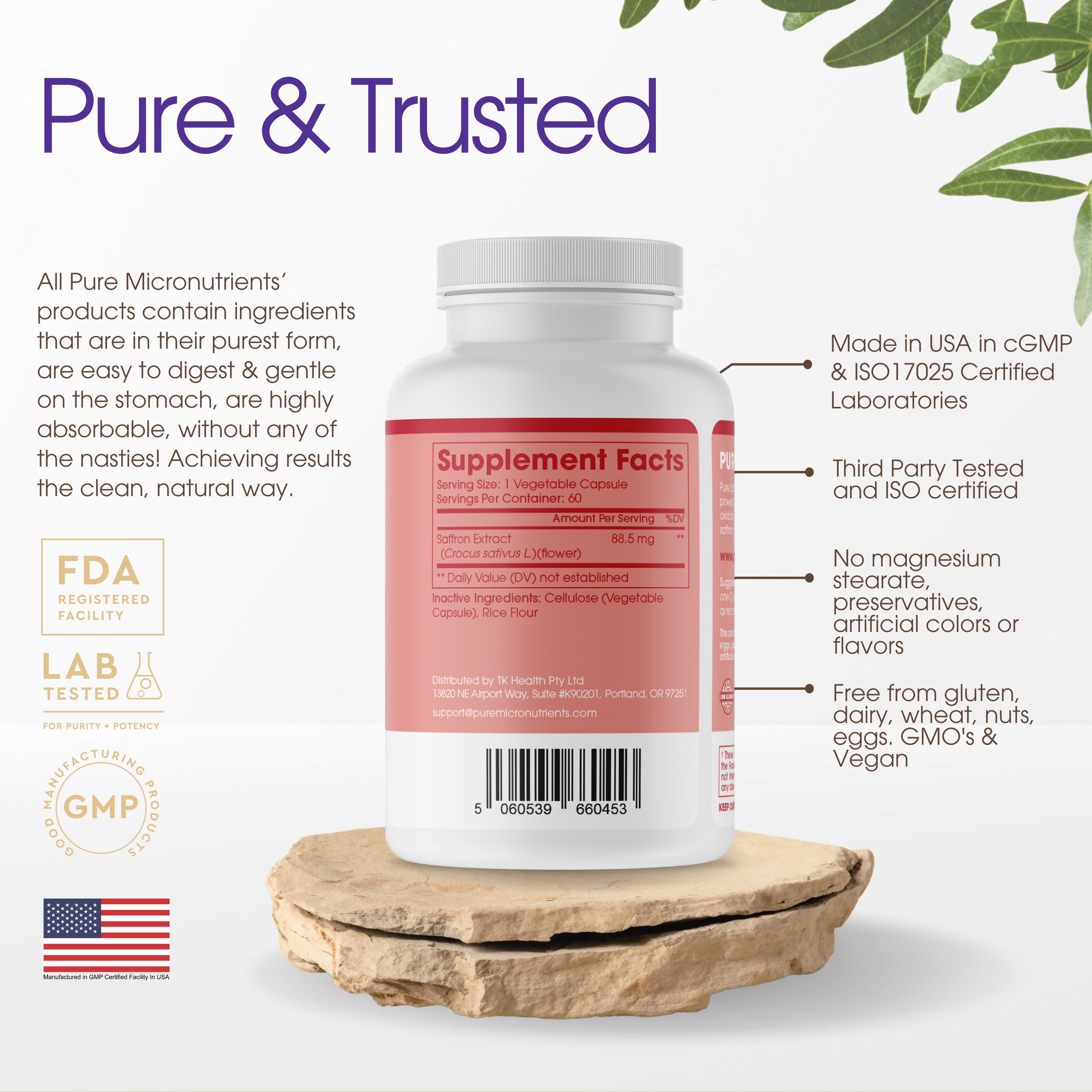 Pure Micronutrients - Wholesale Oral Supplement/Vitamin - Pure Saffron1